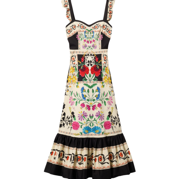 La DoubleJ Gingerbread Dress Plaza Placée Ivory in Flat Cotton Stretch - Dresses - Milanese Maximalist Fashion at Coveti