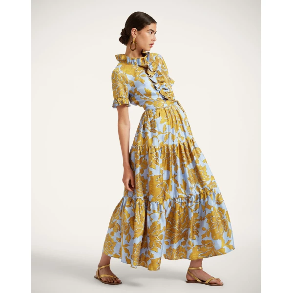 La DoubleJ Roy Dress Phoenix Placée Ivory in Silk Twill - Dresses - Milanese Maximalist Fashion at Coveti