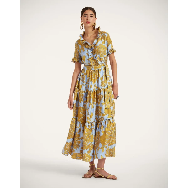La DoubleJ Roy Dress Phoenix Placée Ivory in Silk Twill - Dresses - Milanese Maximalist Fashion at Coveti