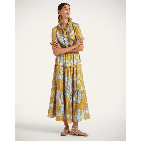 La DoubleJ Roy Dress Phoenix Placée Ivory in Silk Twill - Dresses - Milanese Maximalist Fashion at Coveti