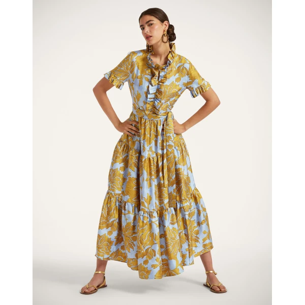 La DoubleJ Roy Dress Phoenix Placée Ivory in Silk Twill - Dresses - Milanese Maximalist Fashion at Coveti