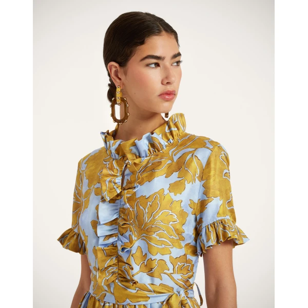 La DoubleJ Roy Dress Phoenix Placée Ivory in Silk Twill - Dresses - Milanese Maximalist Fashion at Coveti
