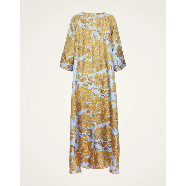 La DoubleJ Muumuu Dress Round Neck Caper Pink in Silk Twill - Dresses - Milanese Maximalist Fashion at Coveti