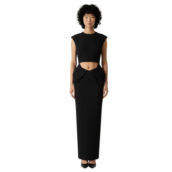 Loulou The Brand Black Cut-Out Maxi Skirt, view 2