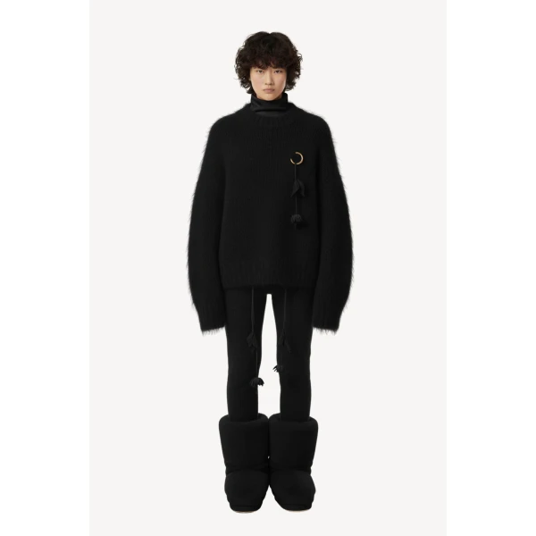 Loulou The Brand Black Mohair-Blend Knit Trousers, view 2