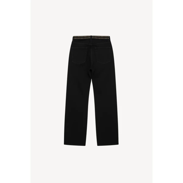Loulou The Brand Black Rose Denim Trousers, view 2