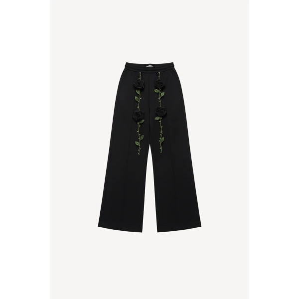 Loulou The Brand Black Rose Jogger Trousers, view 3