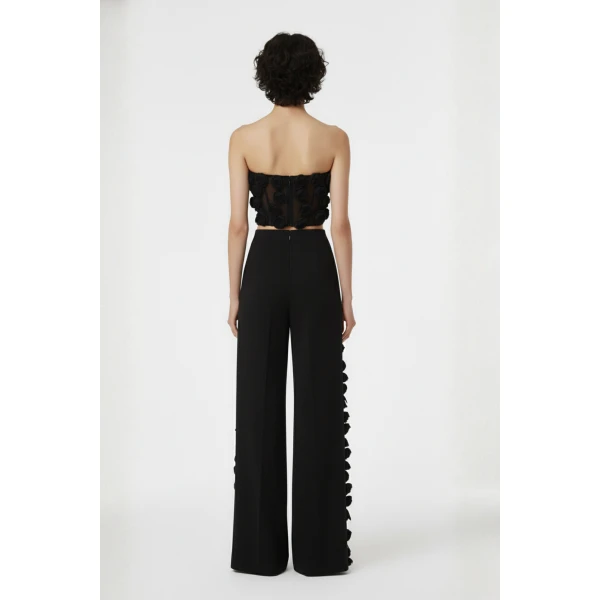Loulou The Brand Black Rose Strapless Bustier Top, view 3