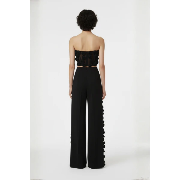 Loulou The Brand Black Rose Trousers, view 3