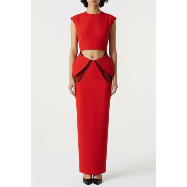 Loulou The Brand Cut-Out Crêpe Dress, view 2