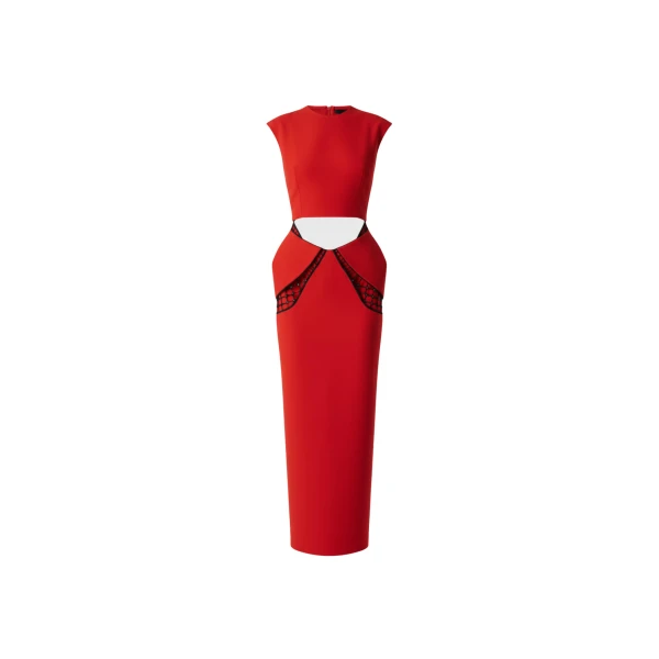 Cut-Out Crêpe Dress