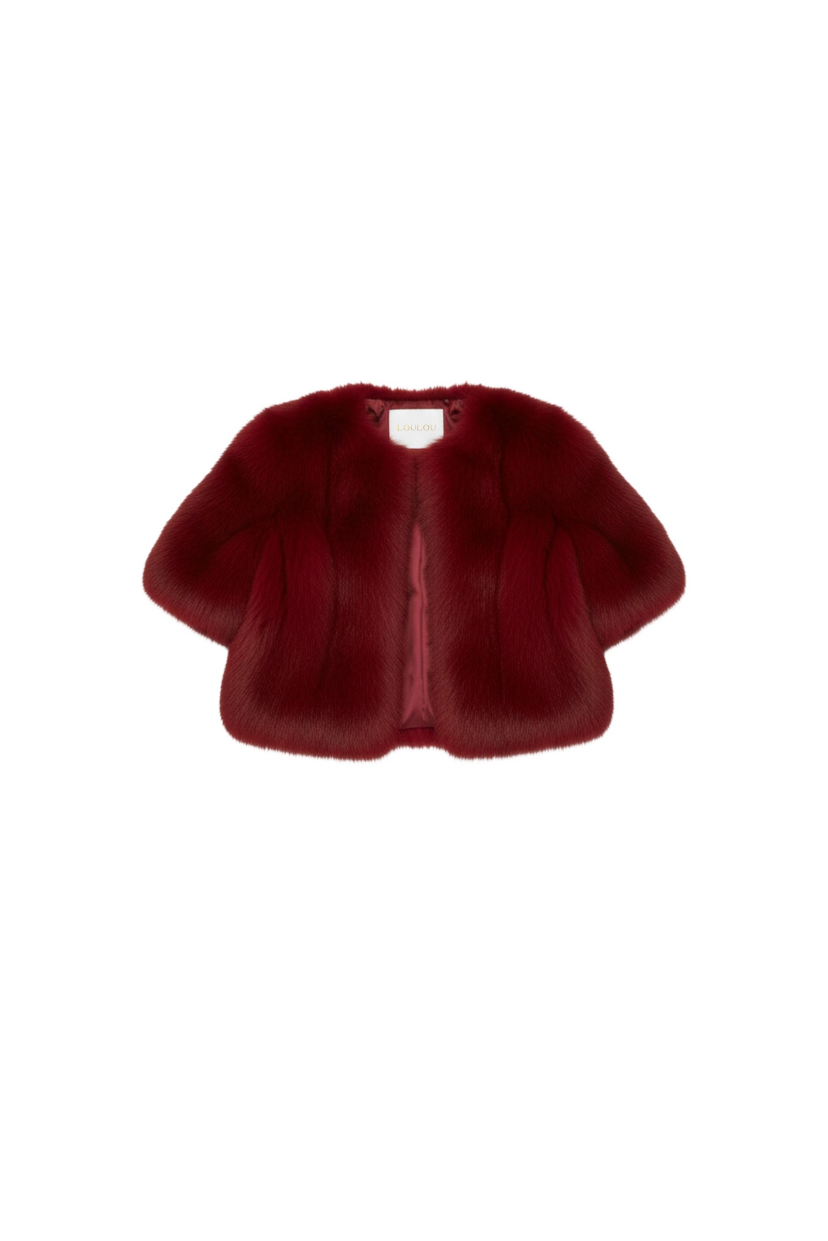 Loulou The Brand Faux Fur Jacket In Bordeaux
