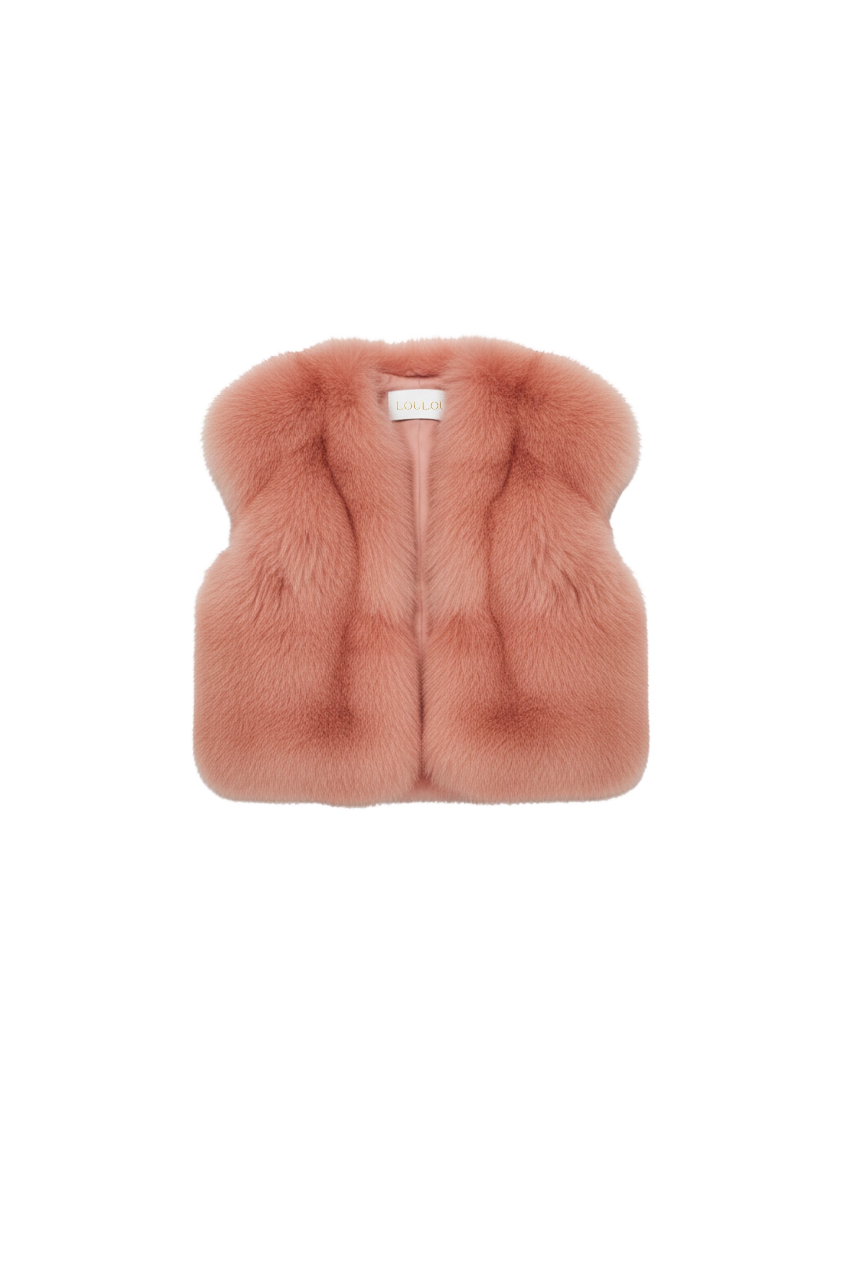 Loulou The Brand Faux Fur Vest In Blush