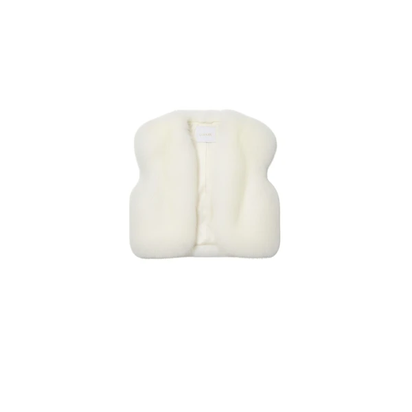 Faux Fur Vest In Ivory