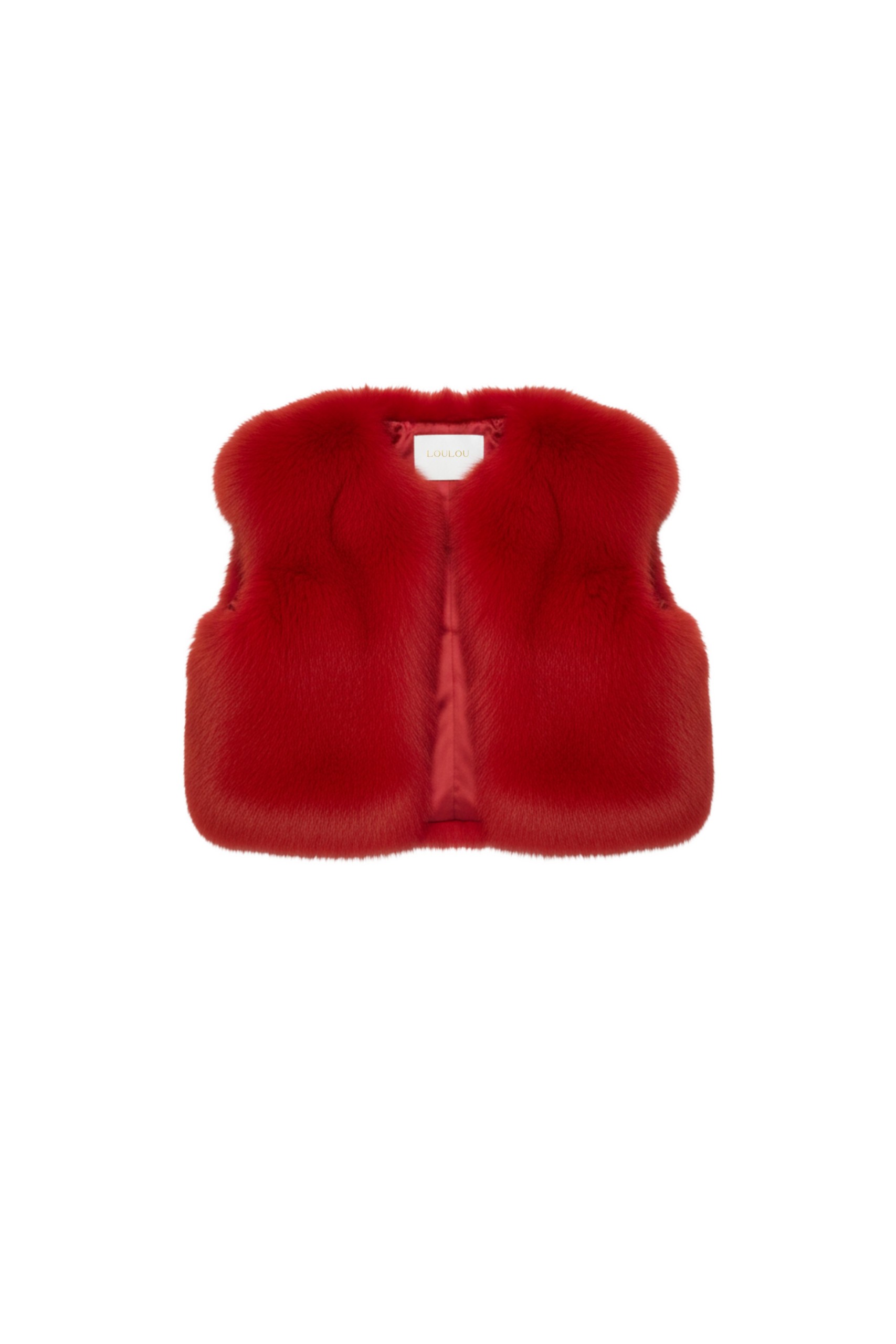 Loulou The Brand Faux Fur Vest In Red