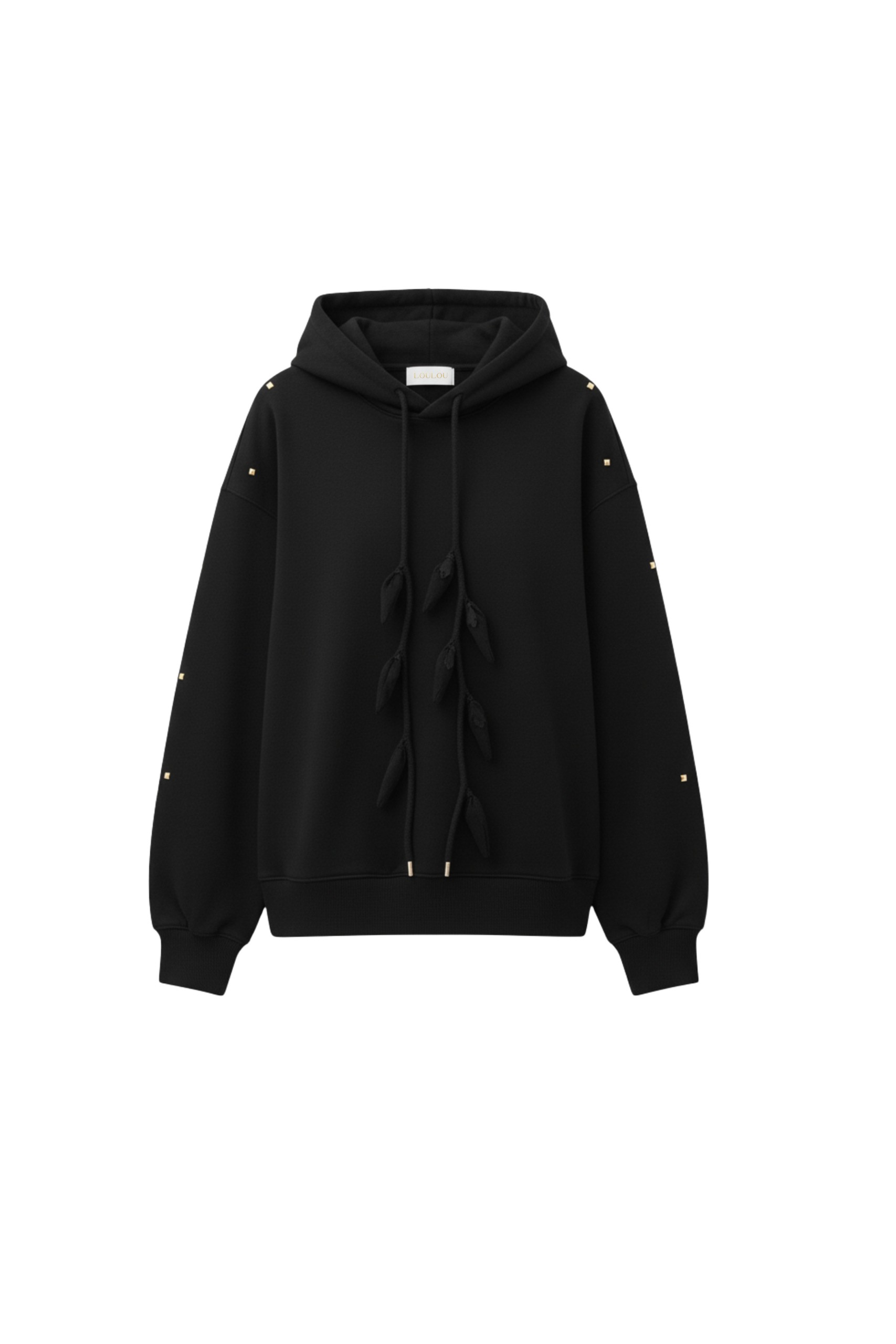 Loulou The Brand Leaf-Tie Hoodie In Black