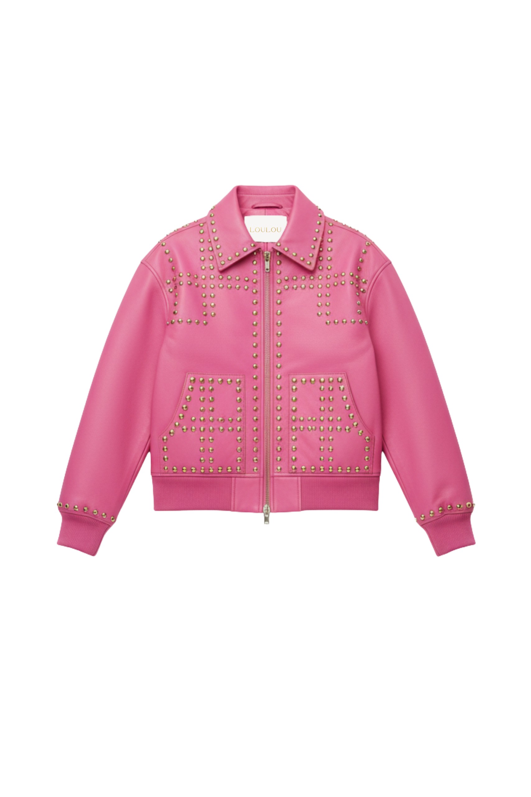 Loulou The Brand Leather Jacket In Pink