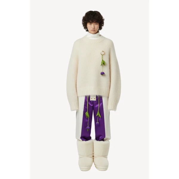 Loulou The Brand Mohair-Blend Sweater With Floral Pendant, view 2