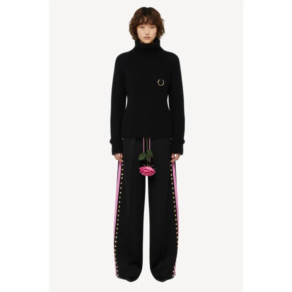 Loulou The Brand Mohair-Blend Turtleneck Sweater In Black, view 2