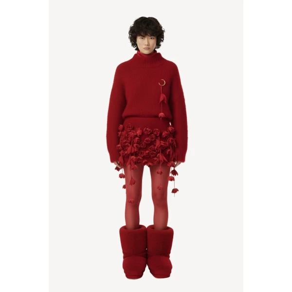 Loulou The Brand Red Bloom Mini Skirt, view 2