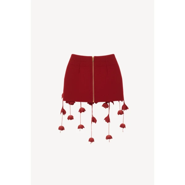 Loulou The Brand Red Bloom Mini Skirt, view 3