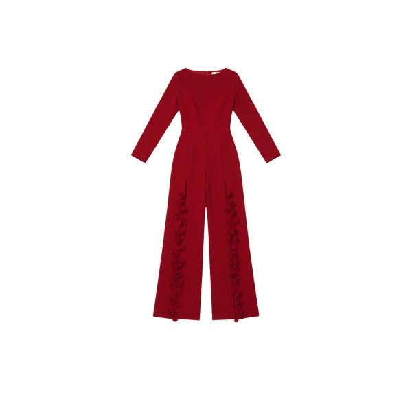 Red Rose Crêpe Jumpsuit