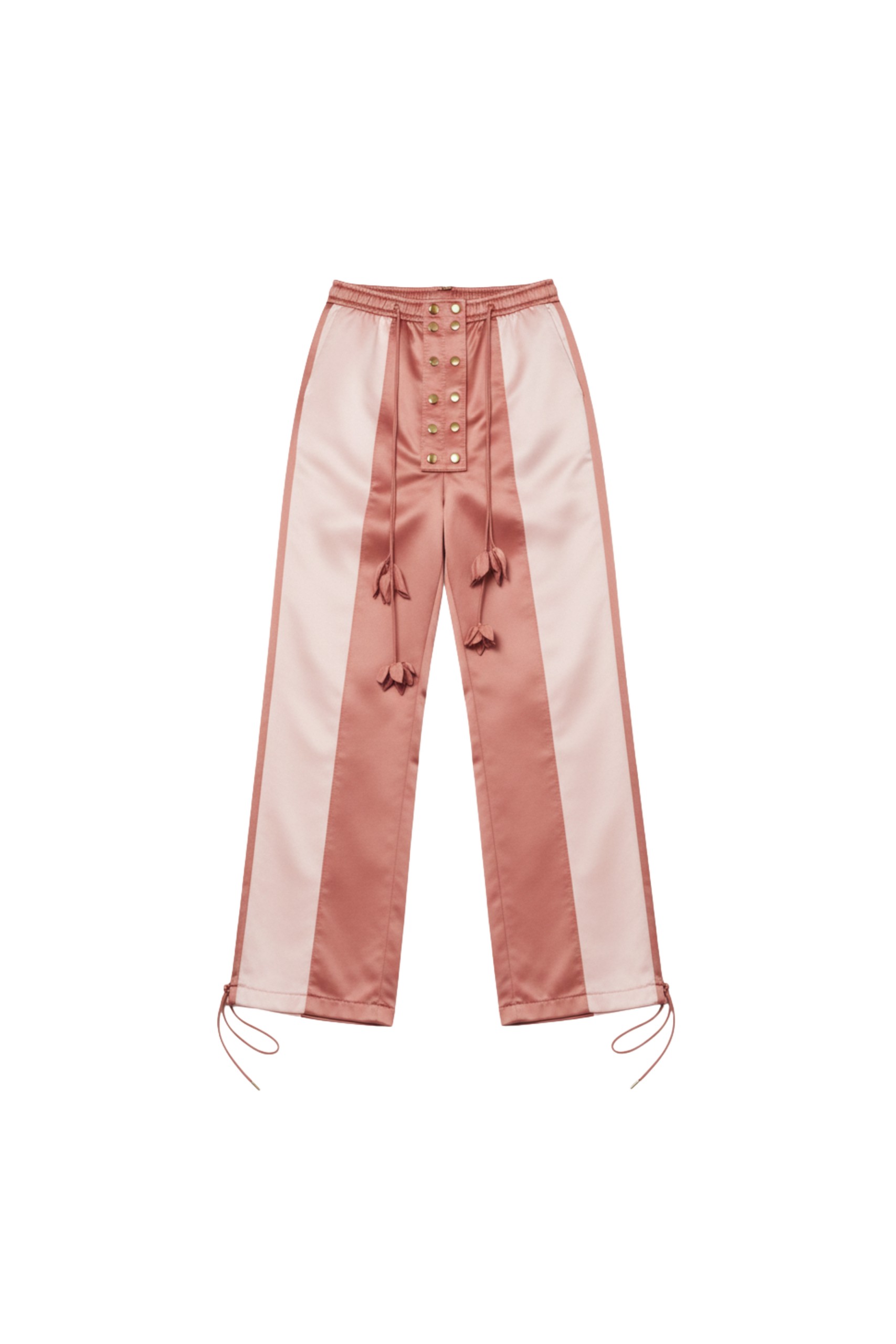 Loulou The Brand Rose Satin Panelled Trousers