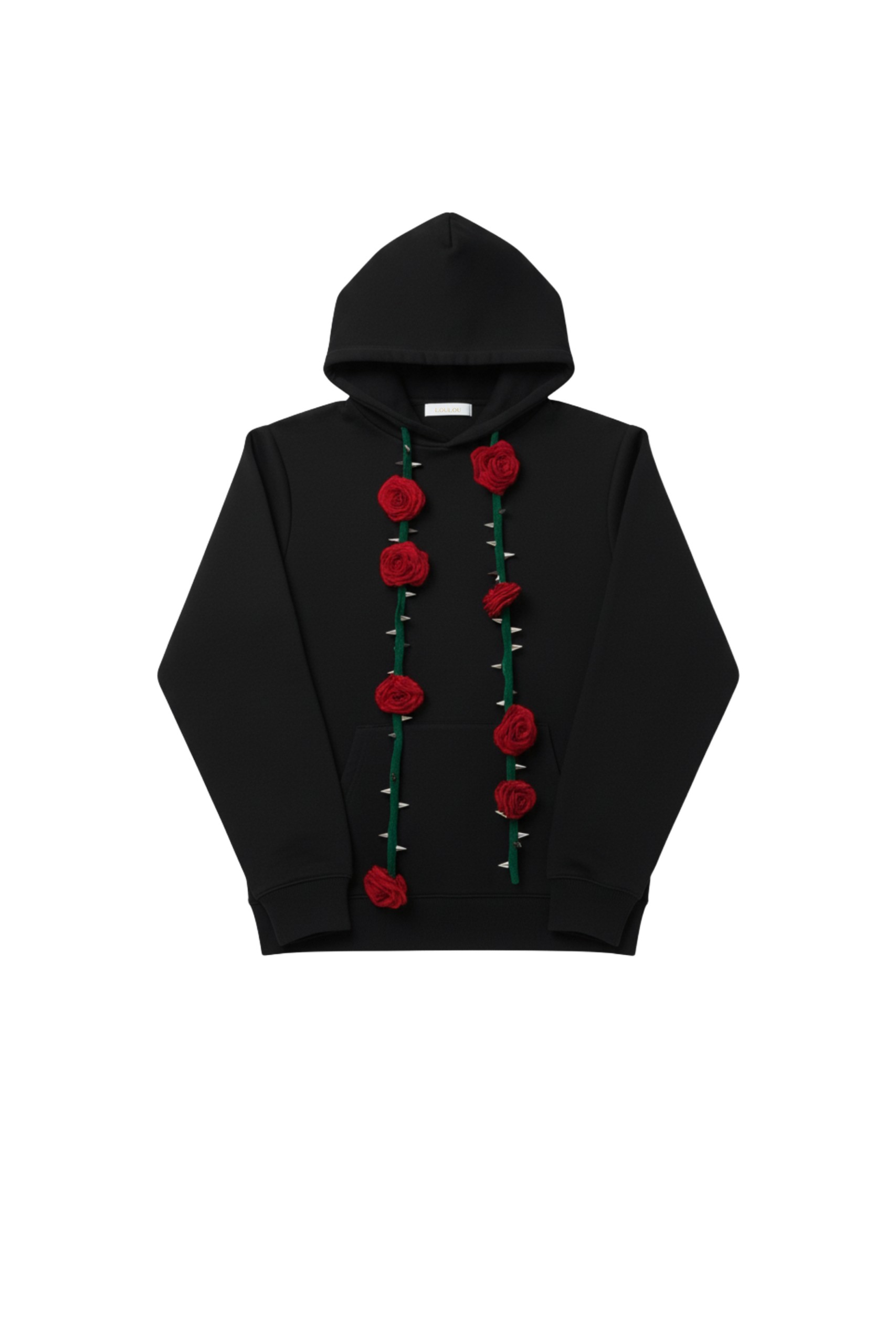 Loulou The Brand Rose-Stem Hoodie In Black