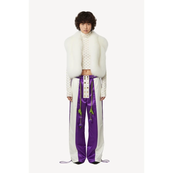 Loulou The Brand Satin Panelled Trousers, view 2