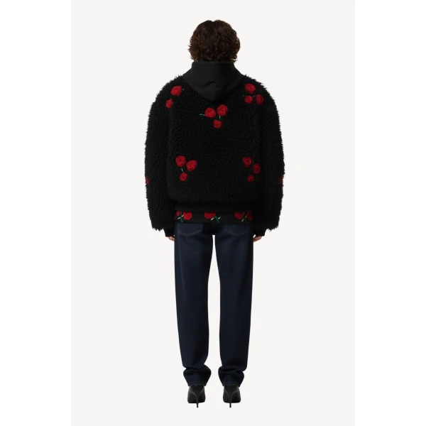Loulou The Brand Shearling Jacket In Black, view 3