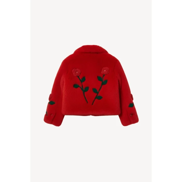 Loulou The Brand Shearling Jacket In Red, view 3