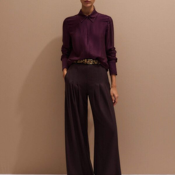 Tonal Stripe Satin – luxury British Red in Me and Em exclusively at Coveti