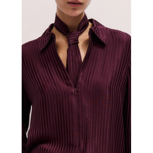 Me and Em AM-PM Shirt + Tie
Tonal Stripe Satin, view 4