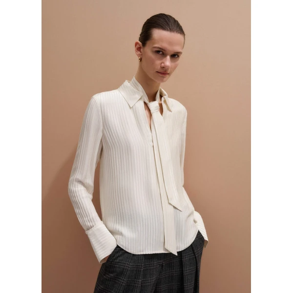 Me and Em AM-PM Shirt + Tie
Tonal Stripe Satin, view 4