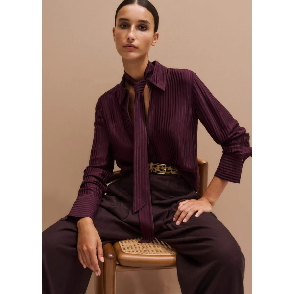 Me and Em AM-PM Shirt + Tie
Tonal Stripe Satin, view 7