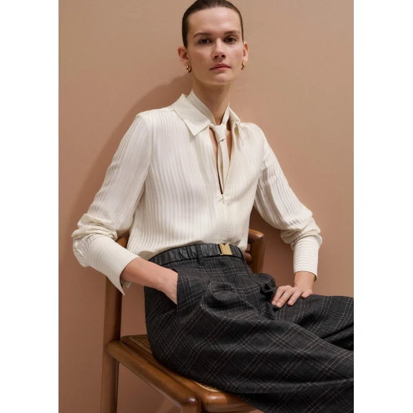 Me and Em AM-PM Shirt + Tie
Tonal Stripe Satin, view 7