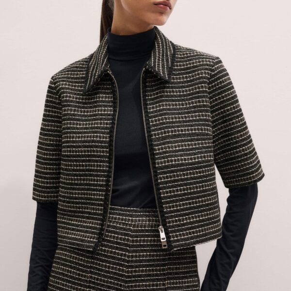 Tweed Jersey – luxury British Black in Me and Em exclusively at Coveti