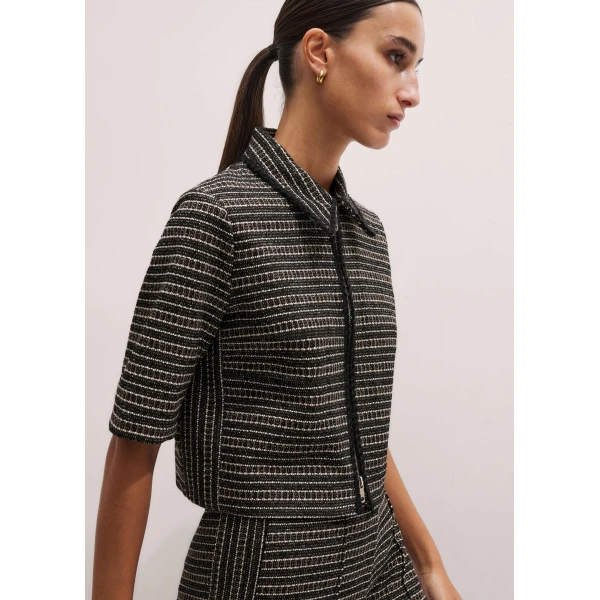 Me and Em AM-PM Zip-Front Top
Tweed Jersey Top, view 4