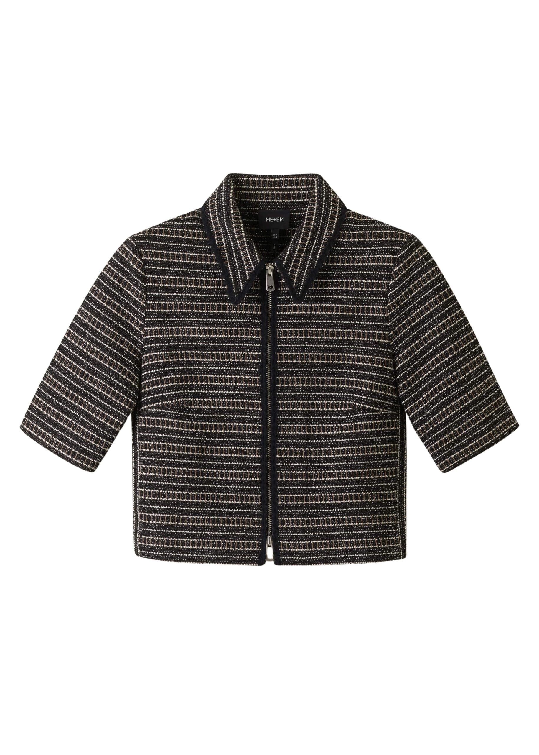 Me and Em AM-PM Zip-Front Top
Tweed Jersey Top