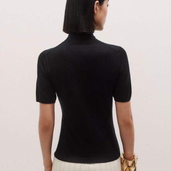Merino + Cashmere – luxury British Black in Me and Em exclusively at Coveti