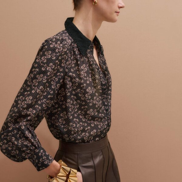 Me + Em Contrast Collar Blouse