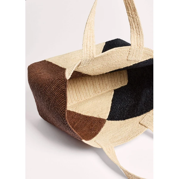 Me and Em Contrast Panel Tote
Woven Raffia, view 2