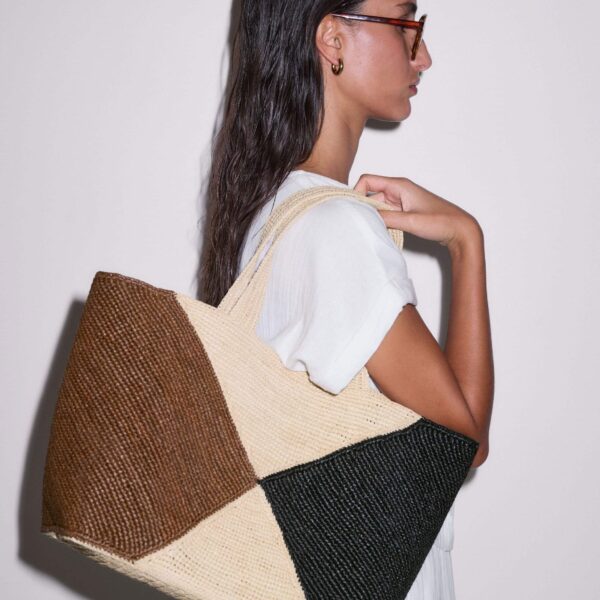 Me + Em Contrast Panel Tote