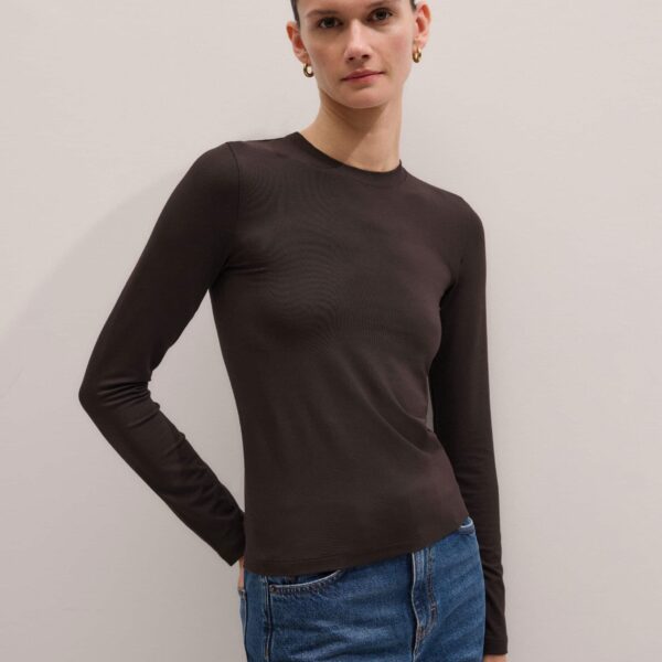 Soft Modal Jersey – luxury British Brown in Me and Em exclusively at Coveti