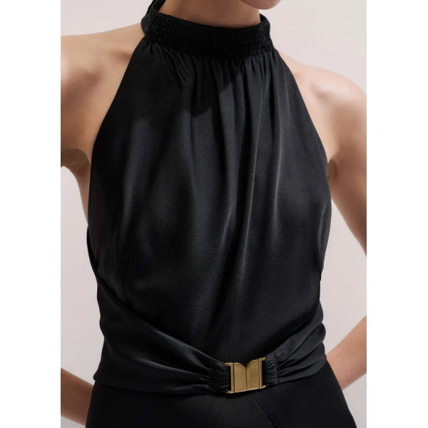 Me and Em Draped Evening Dress
Fluid Satin Dress, view 6