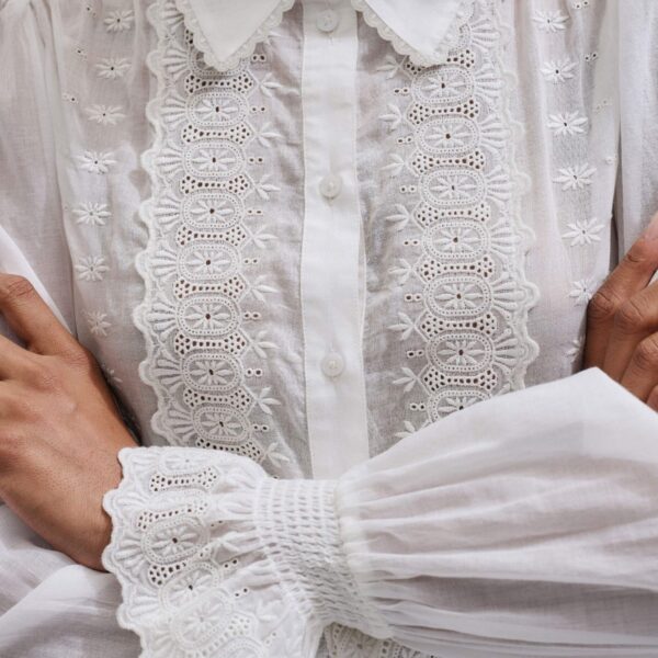 Cotton + Silk – luxury British White in Me and Em exclusively at Coveti