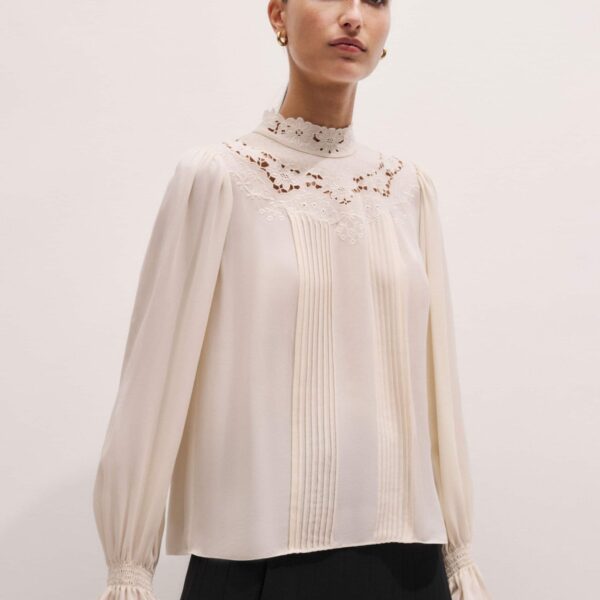 Matte Silk + Lace – luxury British Ivory in Me and Em exclusively at Coveti