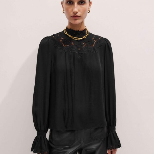 Matte Silk + Lace – luxury British Black in Me and Em exclusively at Coveti