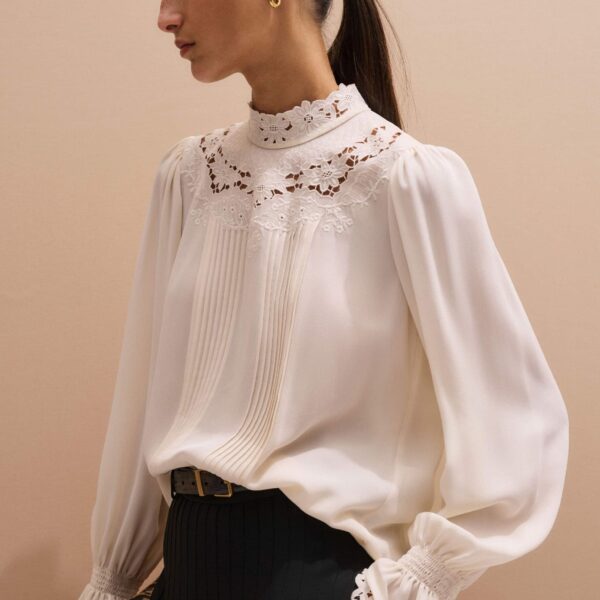 Matte Silk + Lace – luxury British Ivory in Me and Em exclusively at Coveti