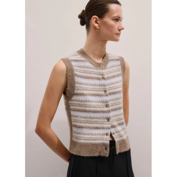 Me and Em Fair Isle Crop KnitAlpaca Jacquard Top, view 2